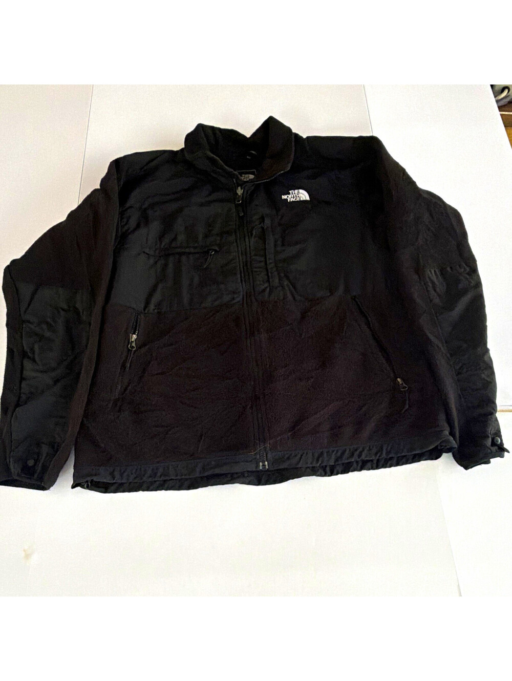 The North Face Men’s Black Solid Full Zip Denali Jacket Pockets Stand-Up Size L